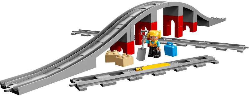 LEGO® Eisenbahnbrücke und Schienen