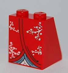 LEGO Slopes (printed) - 2 x 2 x 2 as red kimono (65°)