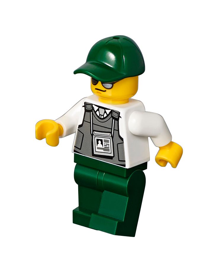 LEGO Minifigur Security Officer - Dark Green Legs, Dark Green Cap with (trn243)