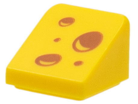 LEGO Dachsteine (bedruckt) - 1 x 1 x 2/3 als Schweizer Käse (30°)
