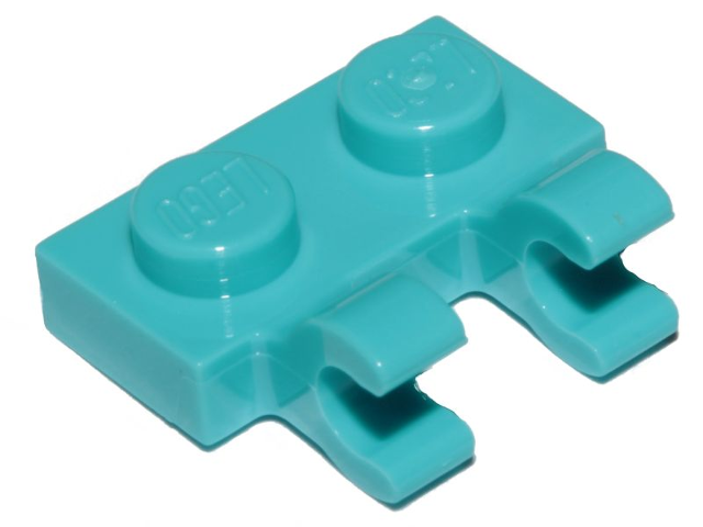 LEGO Plates (modified) - 1 x 2 with 2 open O-clips