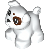 LEGO Duplo Tiere - Bulldogge mit dunkelbraun, fleckigem Gesicht (Weiß)
