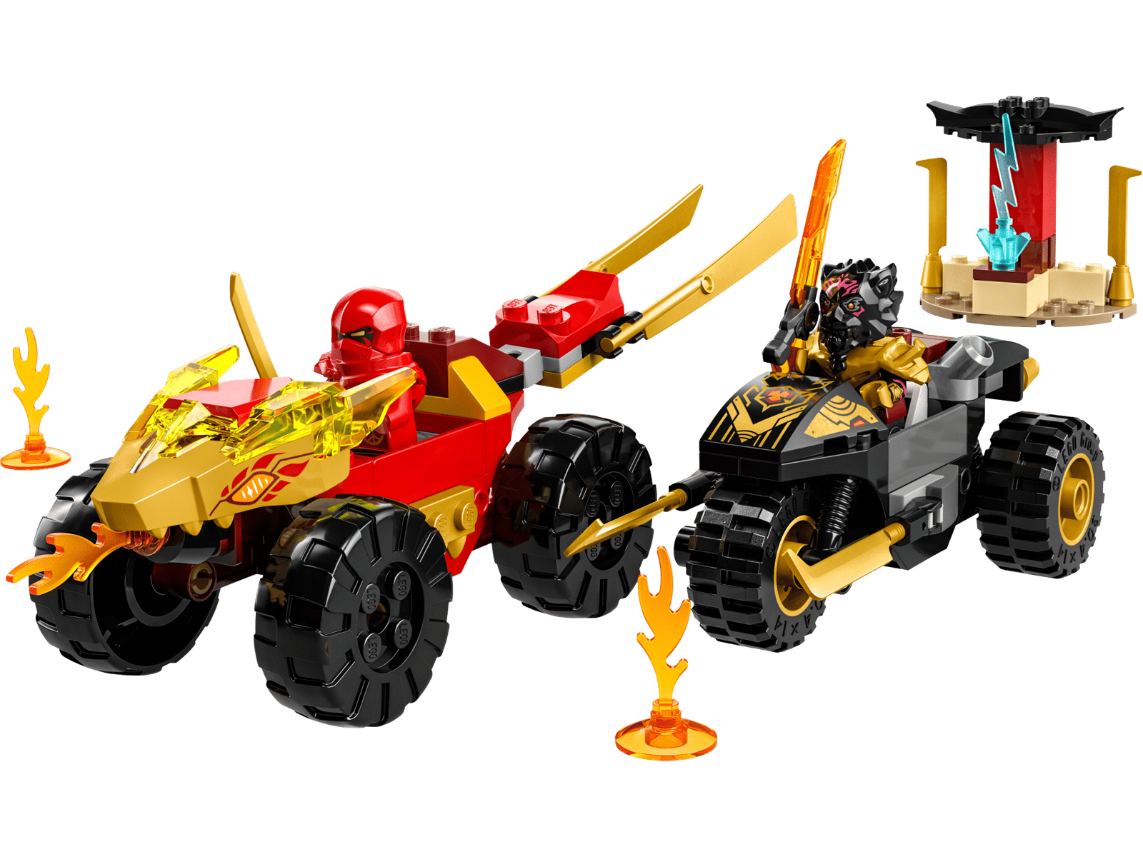 LEGO® chase with Kai's speedster and Ras' motorcycle