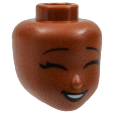 LEGO Minifigures Heads (Friends) - Closed eyes and open mouth (Reddish Brown)