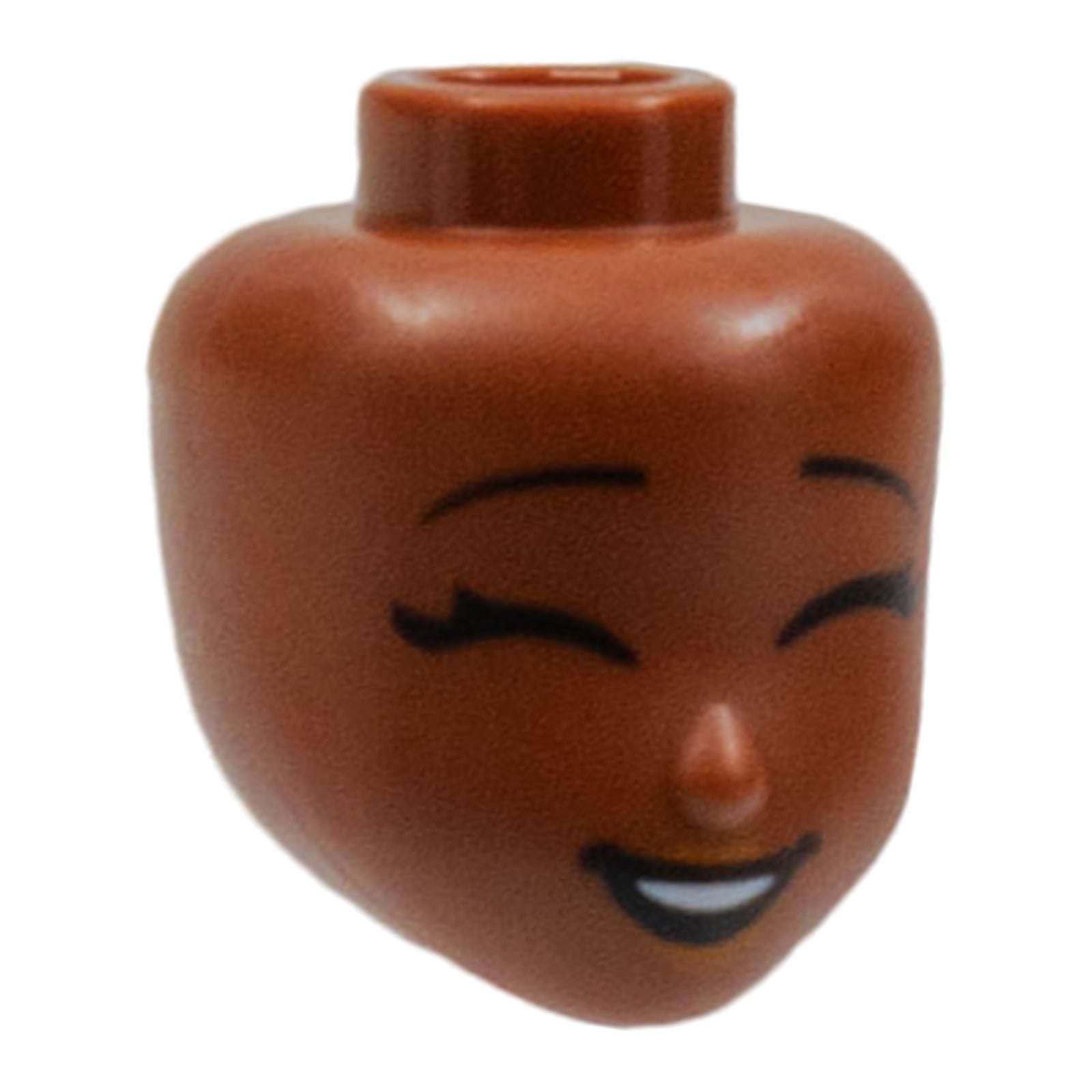 LEGO Minifiguren Köpfe (Friends) - Geschlossene Augen und offener Mund (Rotbraun)