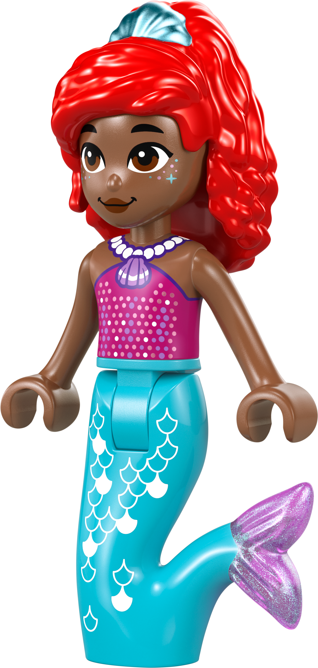LEGO Minifigur Ariel, Mermaid (Medium Brown) - Magenta Top, Medium (dp193)