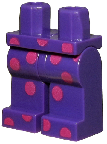 LEGO Minifigures Legs & Skirts - Dark purple lower body with large magenta polka dots