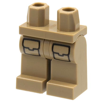 LEGO Minifigures Legs & Skirts - Dark beige lower body with black trouser pockets