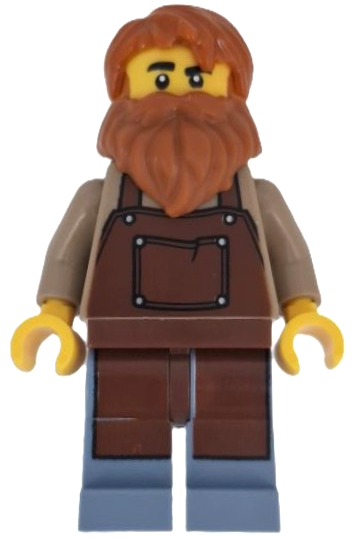 LEGO Minifigur Wild West Train Boiler Stoker - Reddish Brown Apron (bdp203)