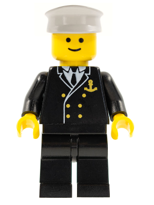 LEGO Minifigur Boat Admiral with Gold Anchor Pattern (boat001)