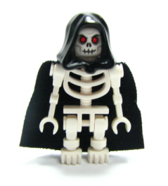 LEGO Minifigur Fantasy Era - Skeleton Warrior 6, White, Black Hood and (cas378)