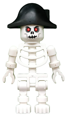 LEGO Minifigur Skeleton with Fantasy Era Skull, Bicorne Hat (gen026) – neu