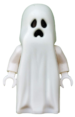 LEGO Minifigur Ghost with Pointed Top Shroud with 1 x 2 Plate and 1 x 2 Brick as Legs (gen046)