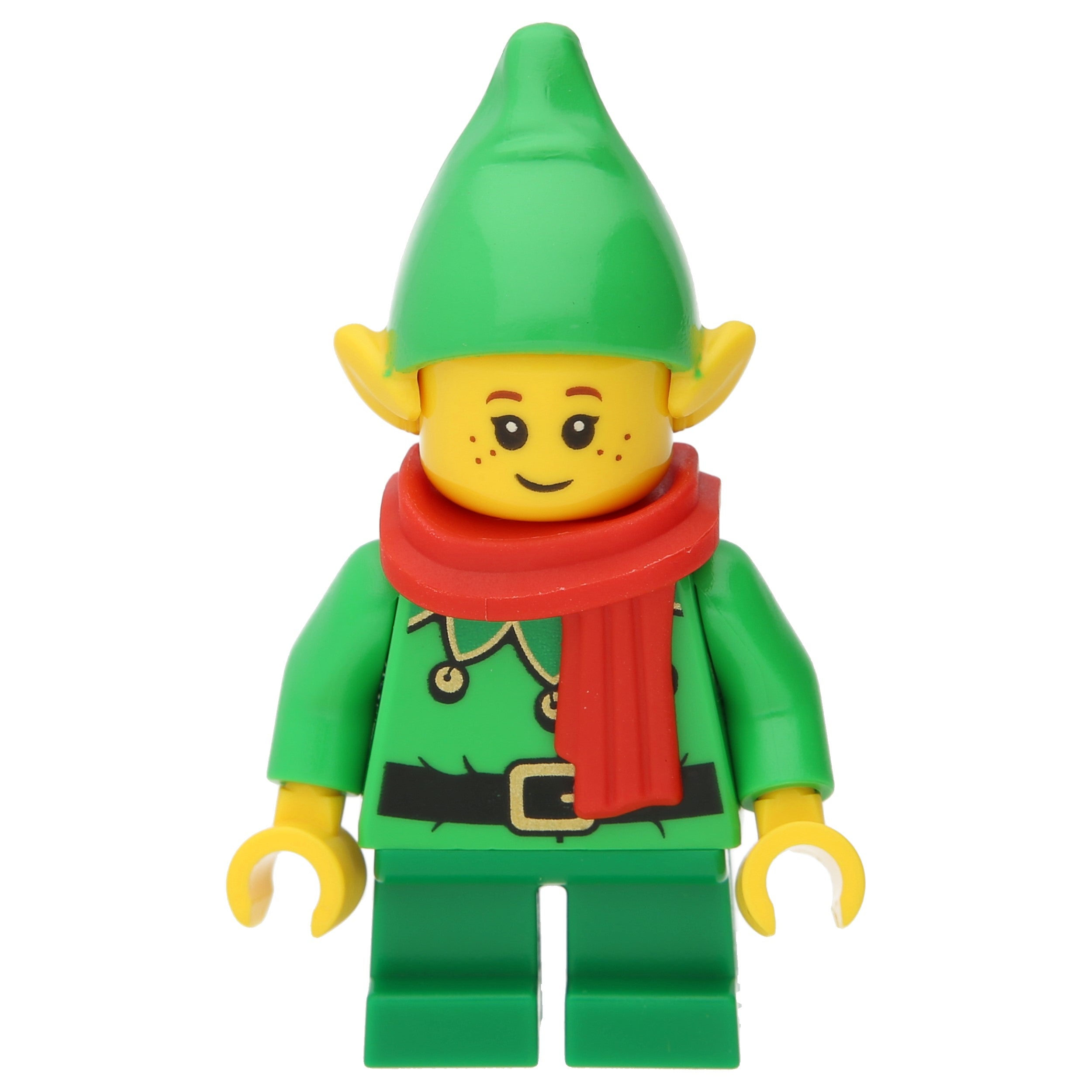 LEGO minifigures (other) - Elf with red scarf and green bell sweater