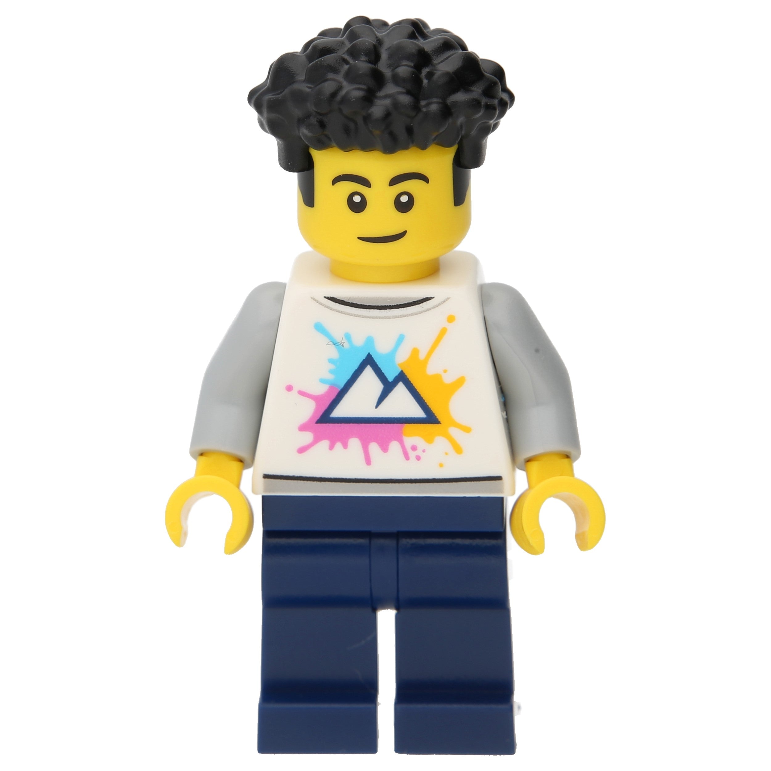 LEGO City minifigure - resident with Bergen shirt and twisted hair