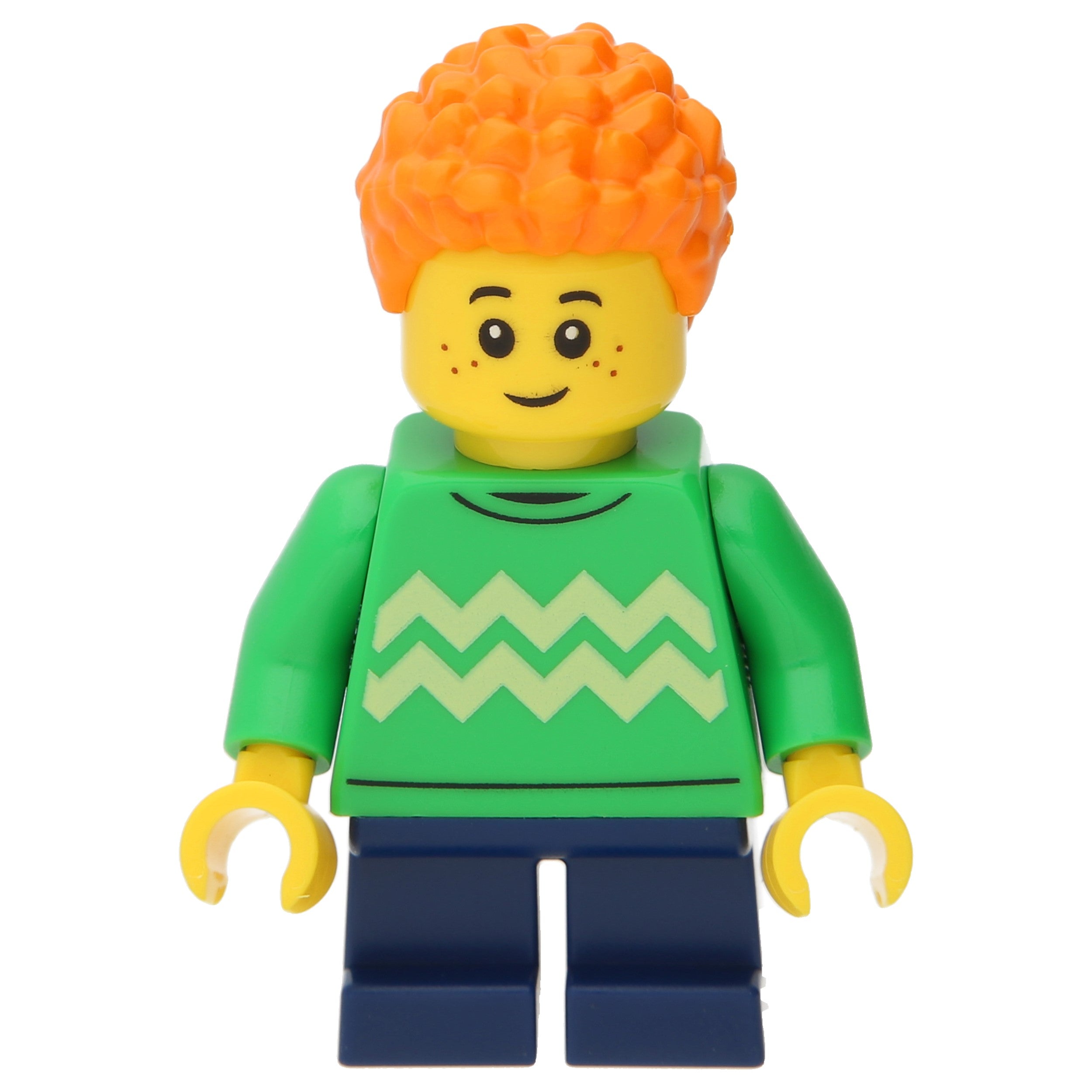 LEGO City Minifigure - Boy with green sweater and orange hair
