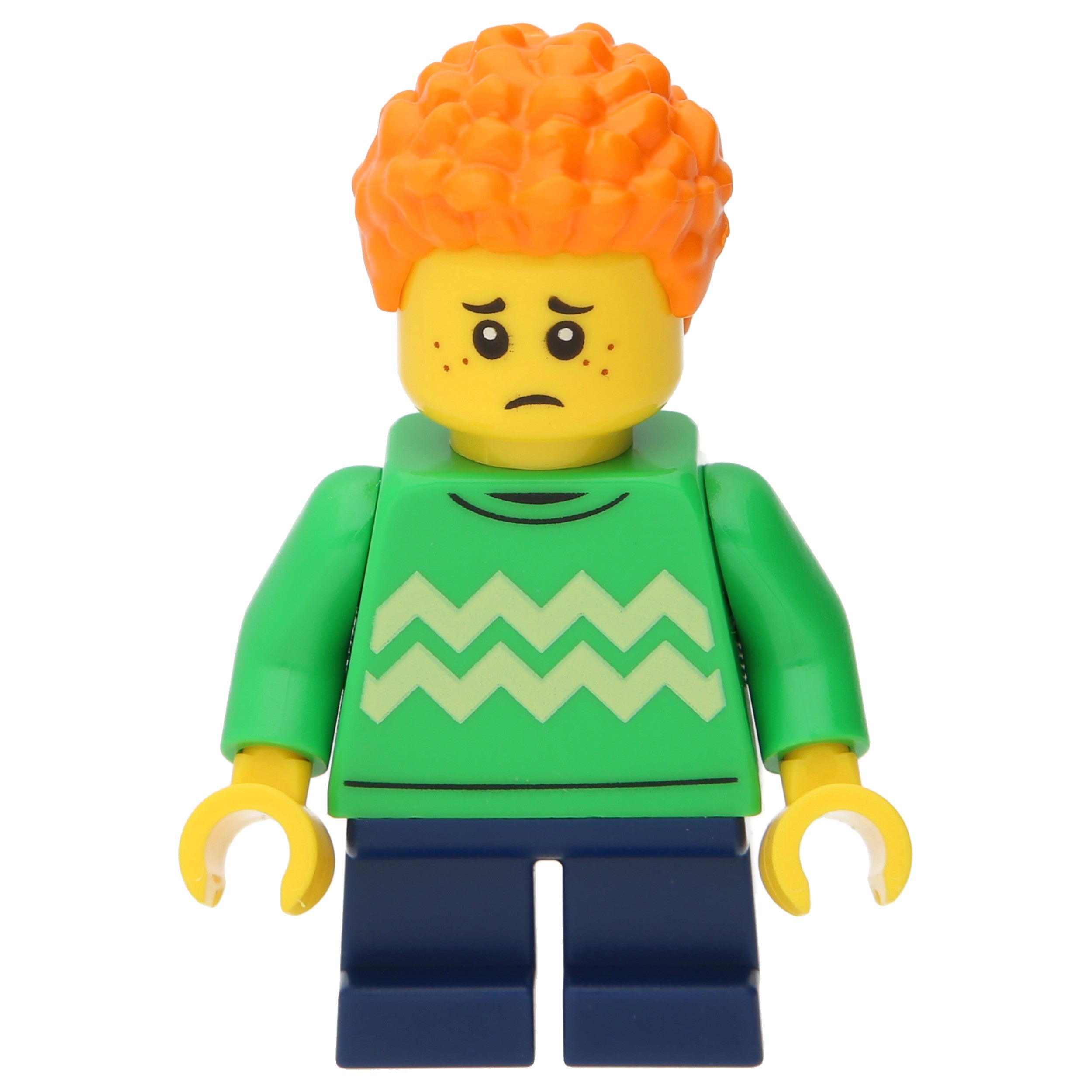 LEGO City Minifigure - Boy with green sweater and orange hair