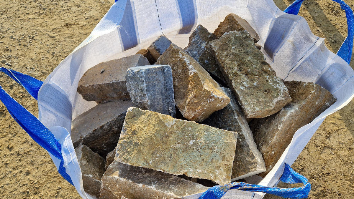 Real stone - shell limestone/crust wall stones, 960kg