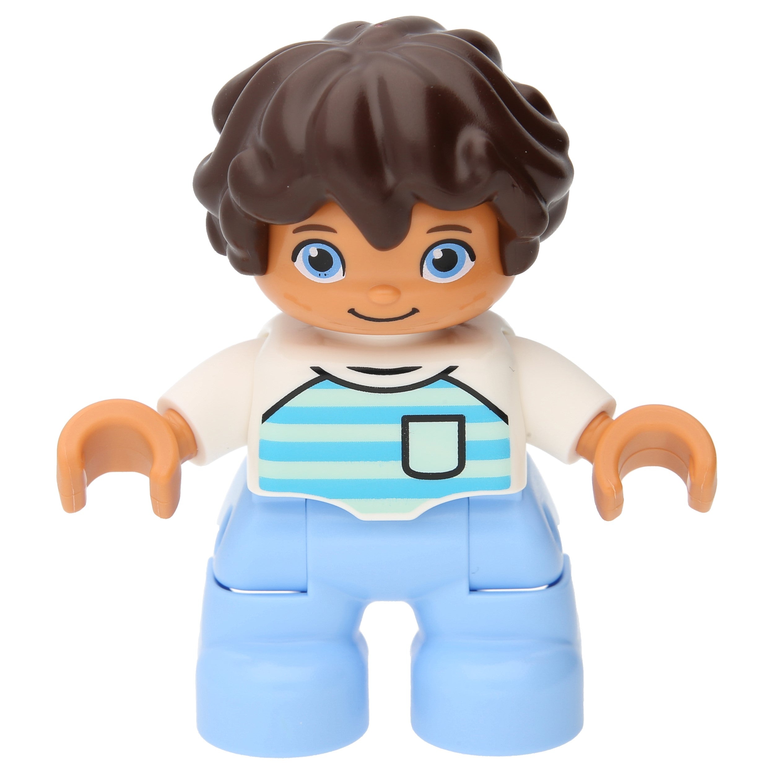 LEGO Duplo figures - boy with pale blue legs and white top