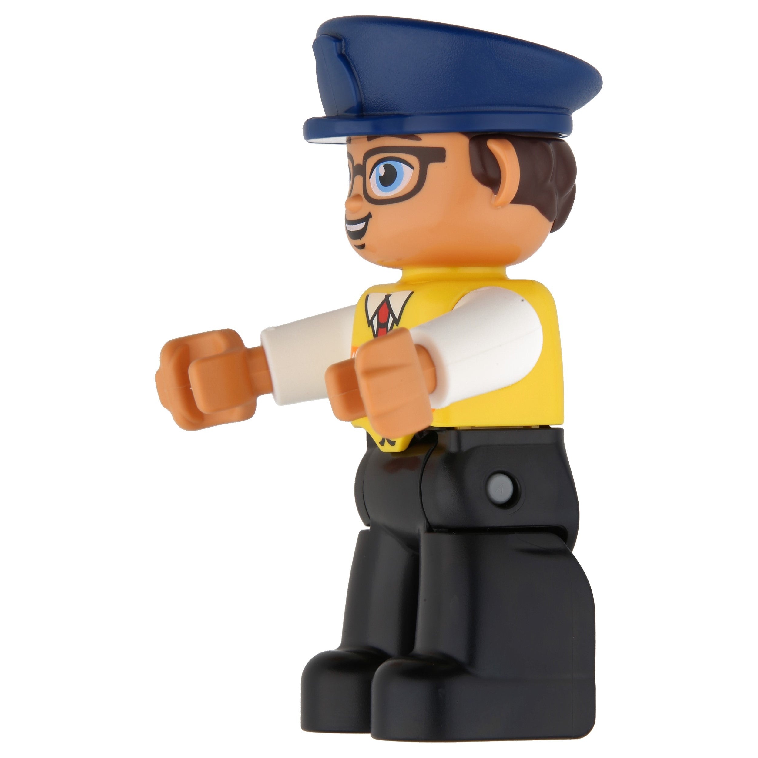 LEGO Minifigur Duplo Figure Lego Ville, Male, Black Legs, White (47394pb254)