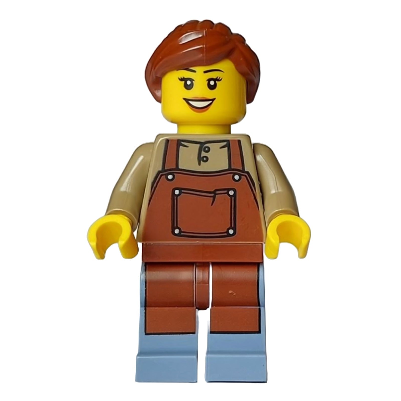 LEGO Minifigur Florist - Female, Reddish Brown Apron, Sand Blue Legs (bdp108)