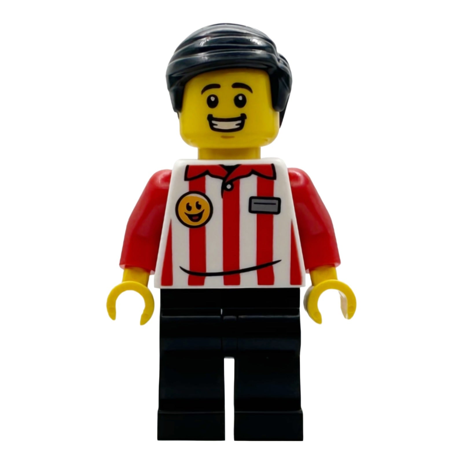 LEGO Minifigur Popcorn Wagon Vendor - Red and White Striped Shirt (bdp242)