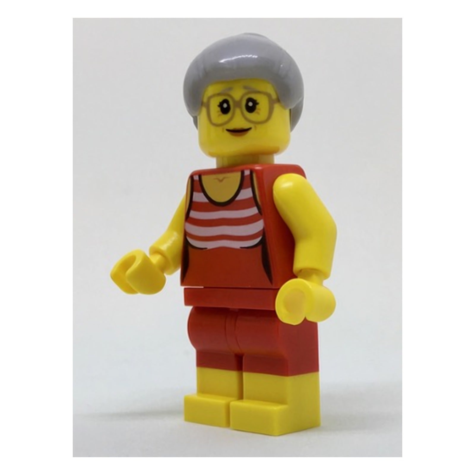 LEGO Minifigur Beachgoer - Gray Female Hair and Red Old-Fashioned (cty0766)