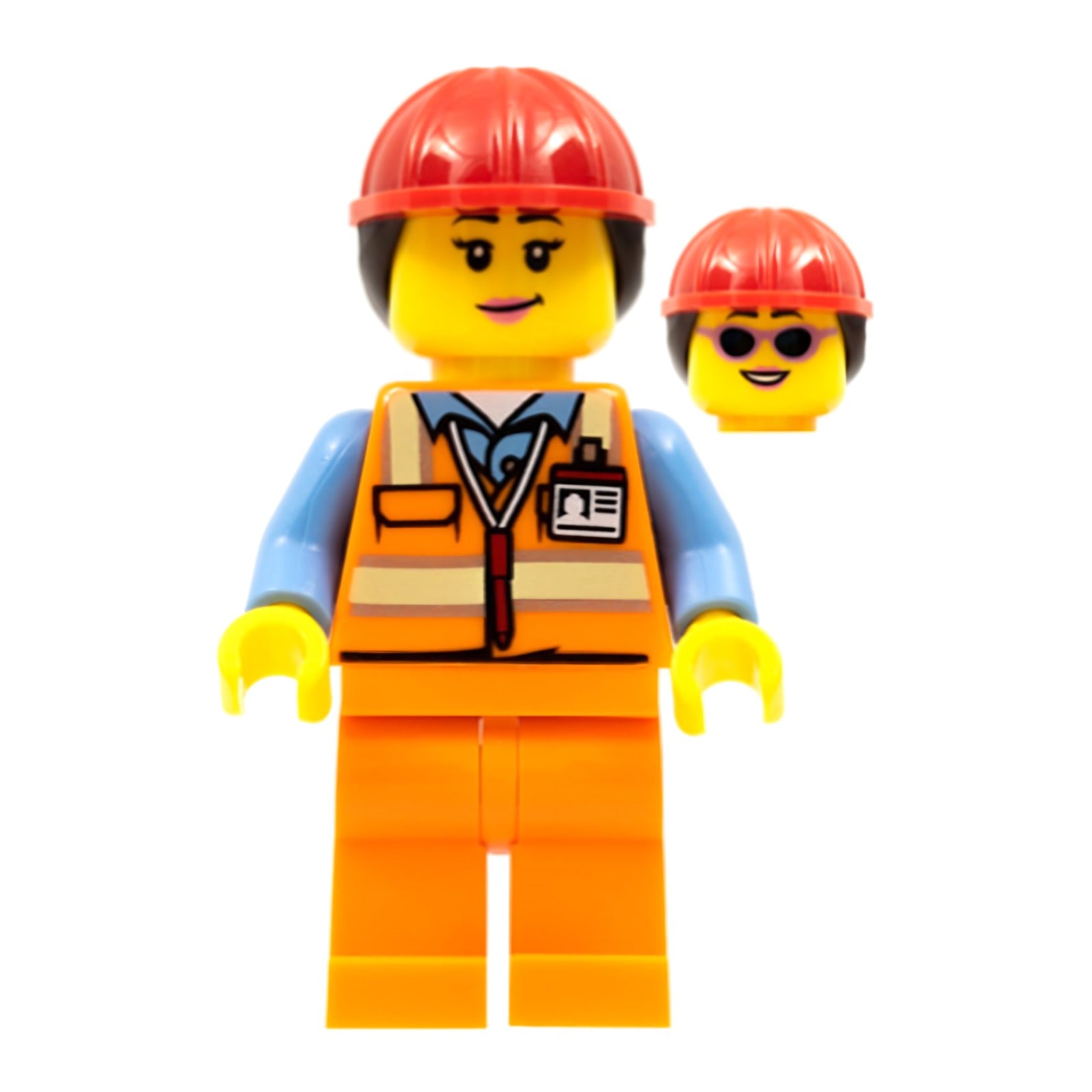 LEGO Minifigur Airport Luggage Handler - Female, Orange Safety Vest (cty0950)