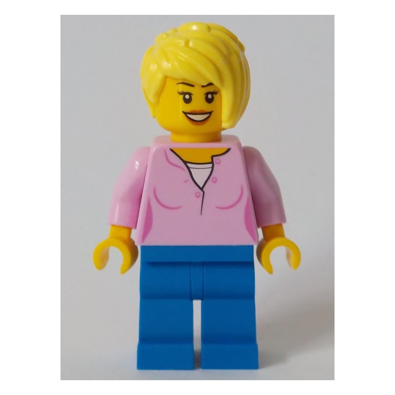 LEGO Minifigur Toy Store Owner - Bright Pink Female Top, Blue Legs (cty1047)