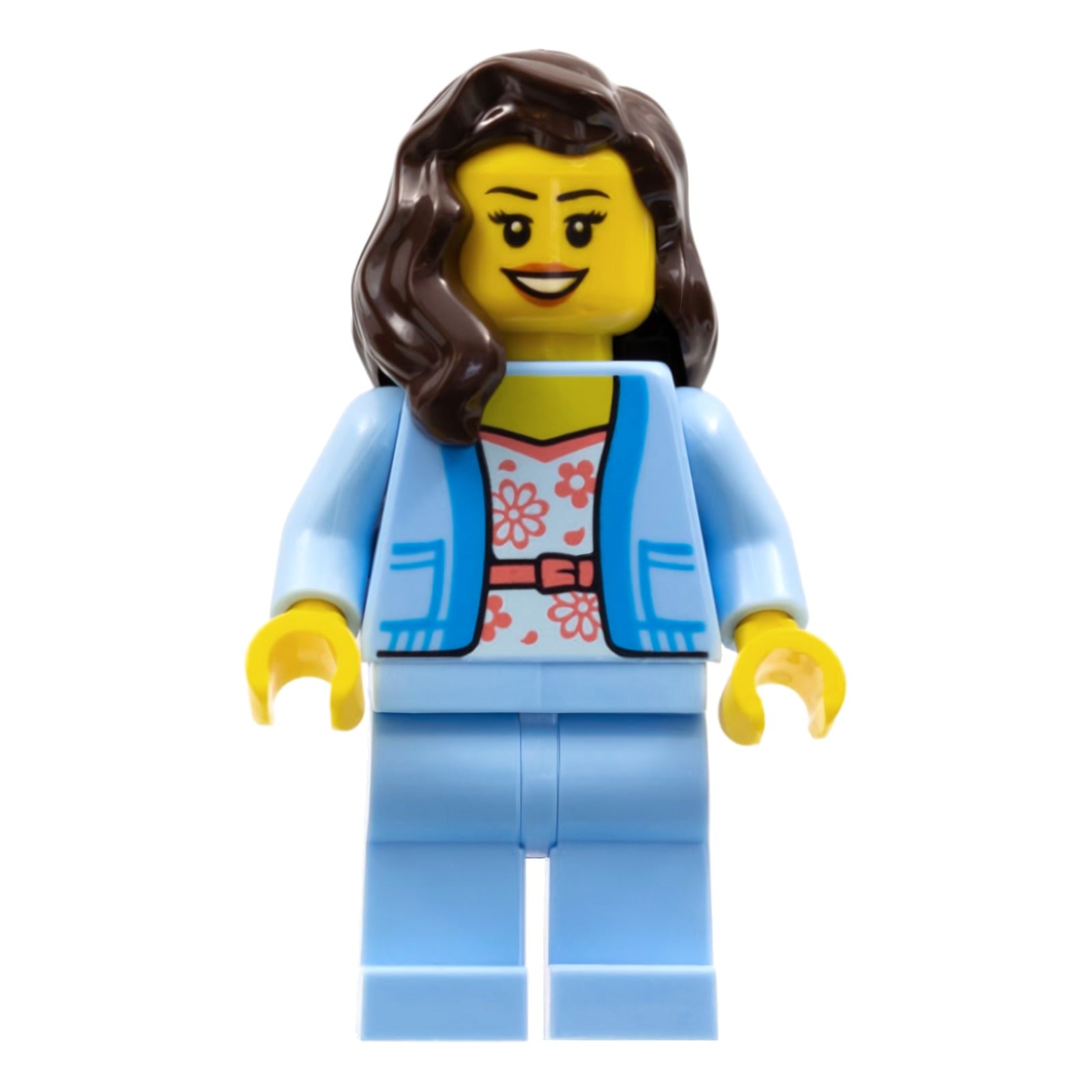 LEGO Minifigur Female - Bright Light Blue Jacket over White Shirt (cty1354)