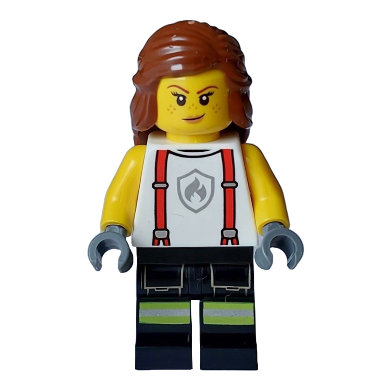 LEGO Minifigur Fire - Female, White Shirt with Suspenders, Legs with (cty1715)