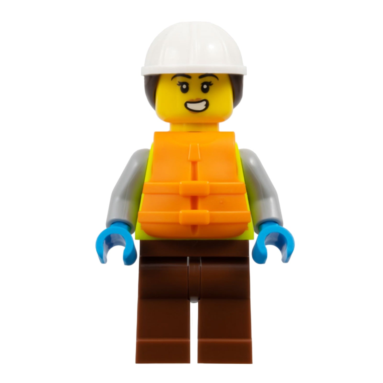 LEGO Minifigur Dock Worker - Female, Neon Yellow Safety Vest with (cty1795)