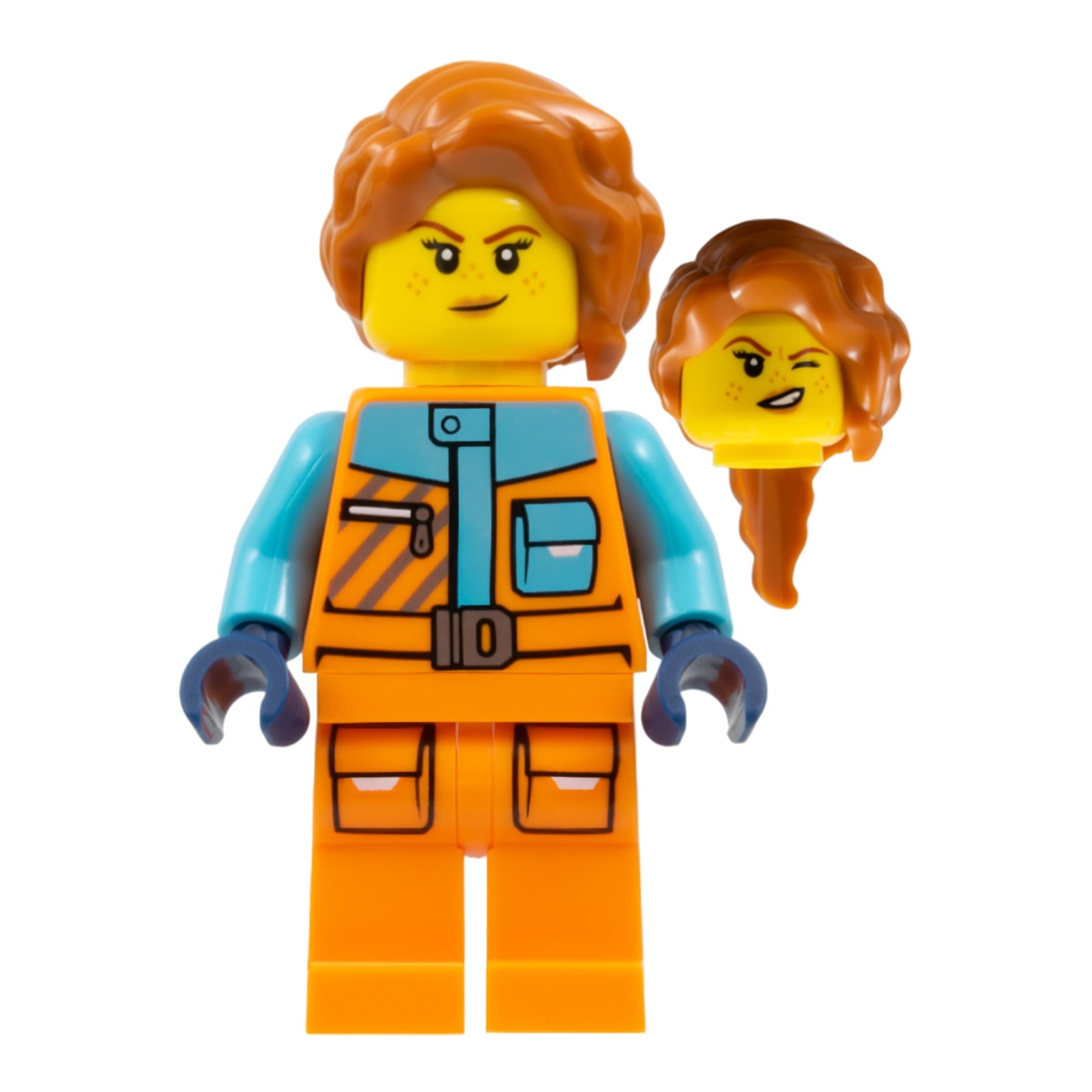 LEGO Minifigur Arctic Photographer - Female, Orange Jacket and Legs (cty1894)