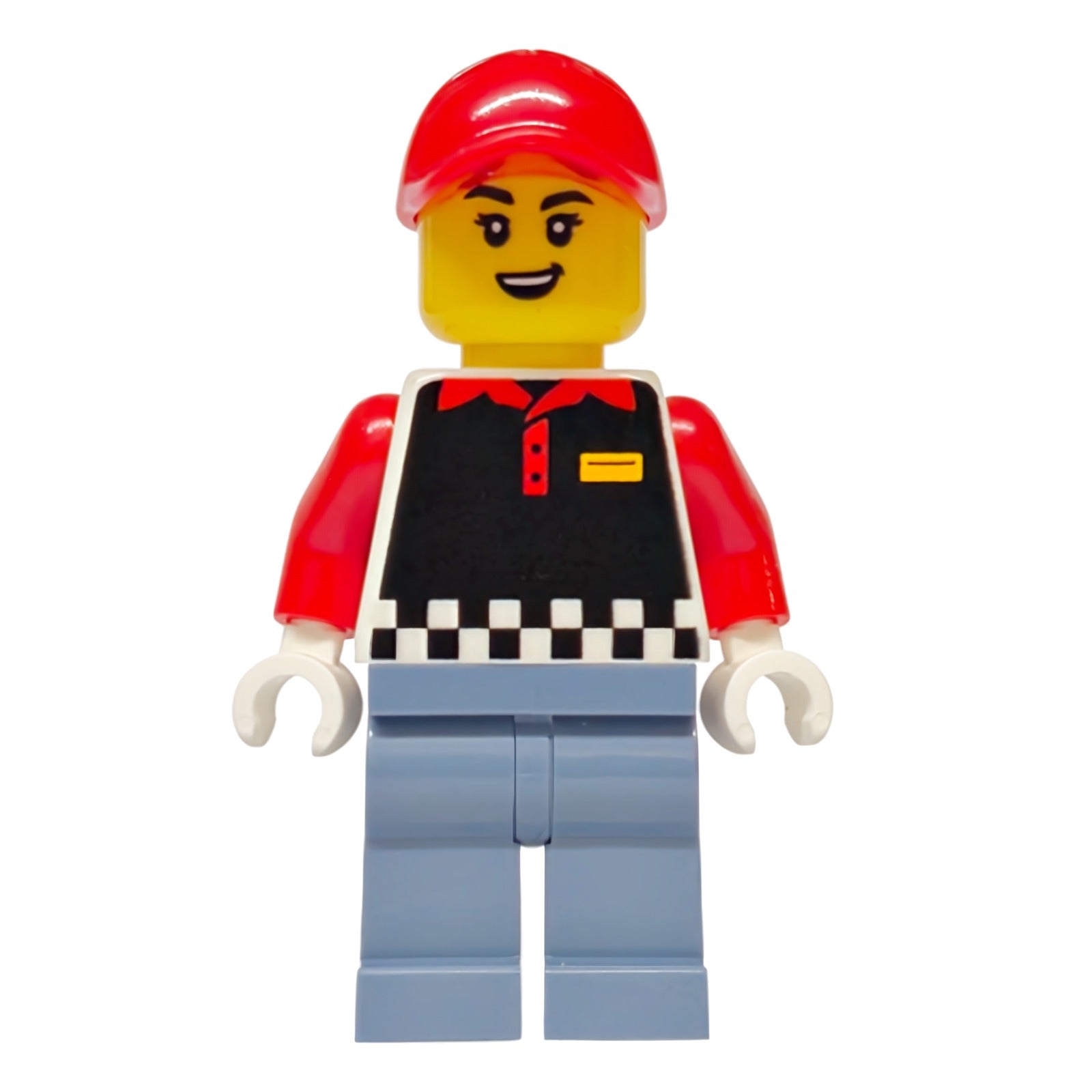 LEGO Minifigur Fries Food Truck Vendor - Female, Black Vest, Sand (cty1939)