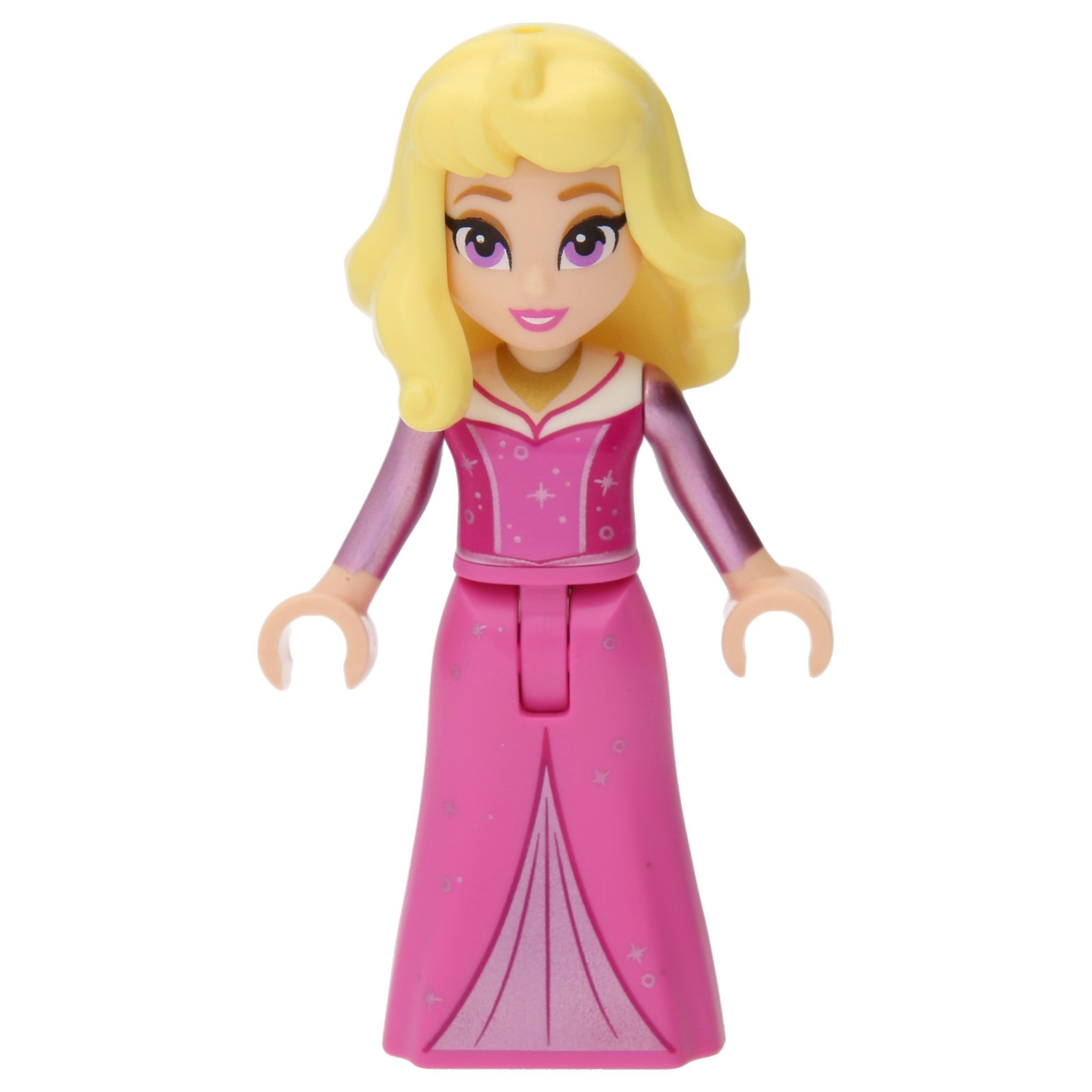 LEGO Minifigur Aurora - Dark Pink Dress, Metallic Pink Sleeves, Gold (dis151)