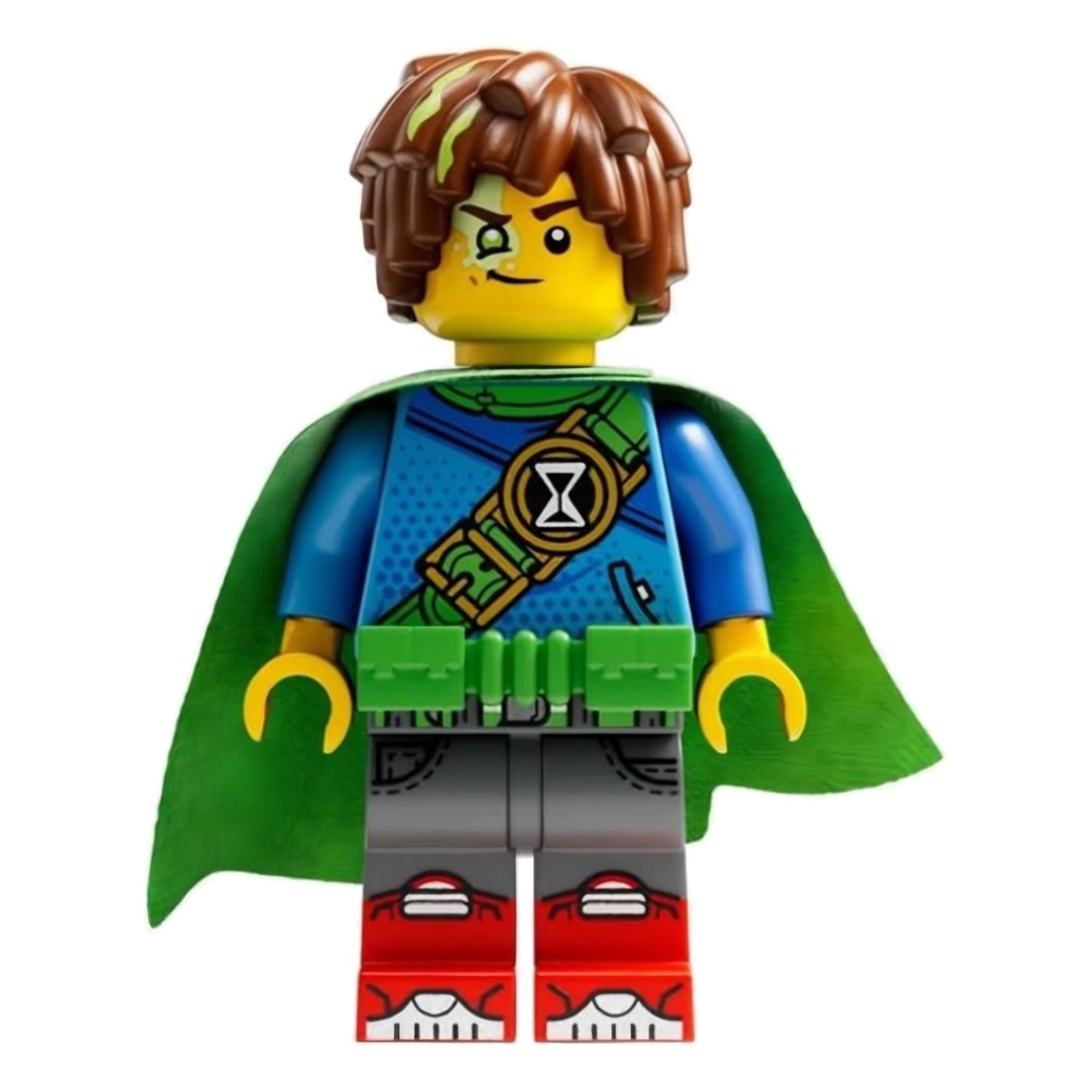 LEGO Minifigur Mateo - Bright Green Utility Belt and Cape (drm021) – neu