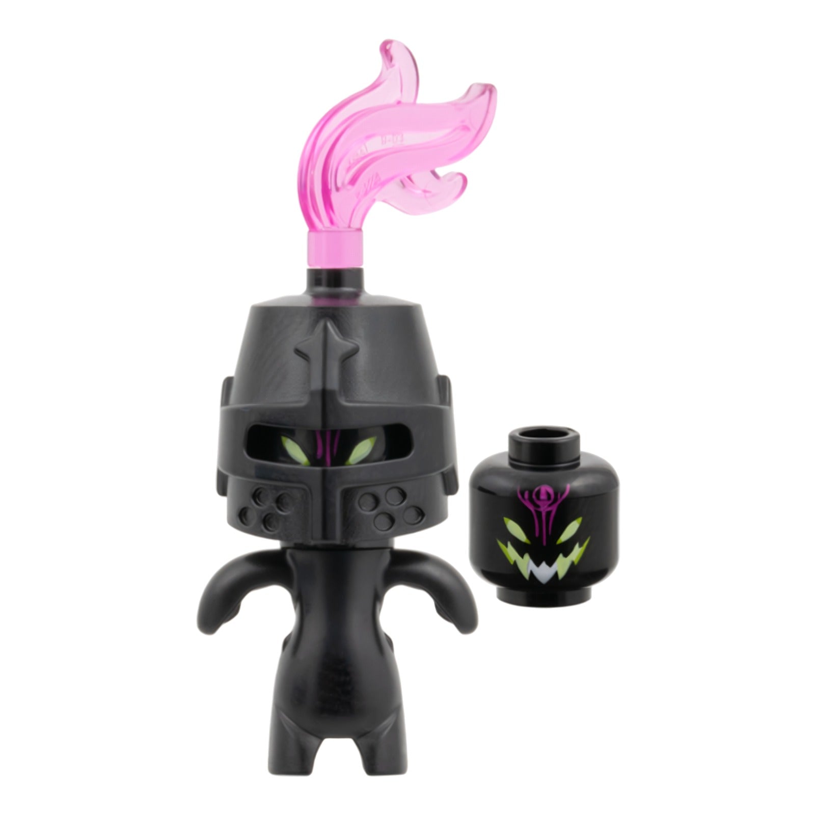 LEGO Minifigur Grimspawn - Black Helmet Castle Closed, Trans-Dark Pink (drm107)