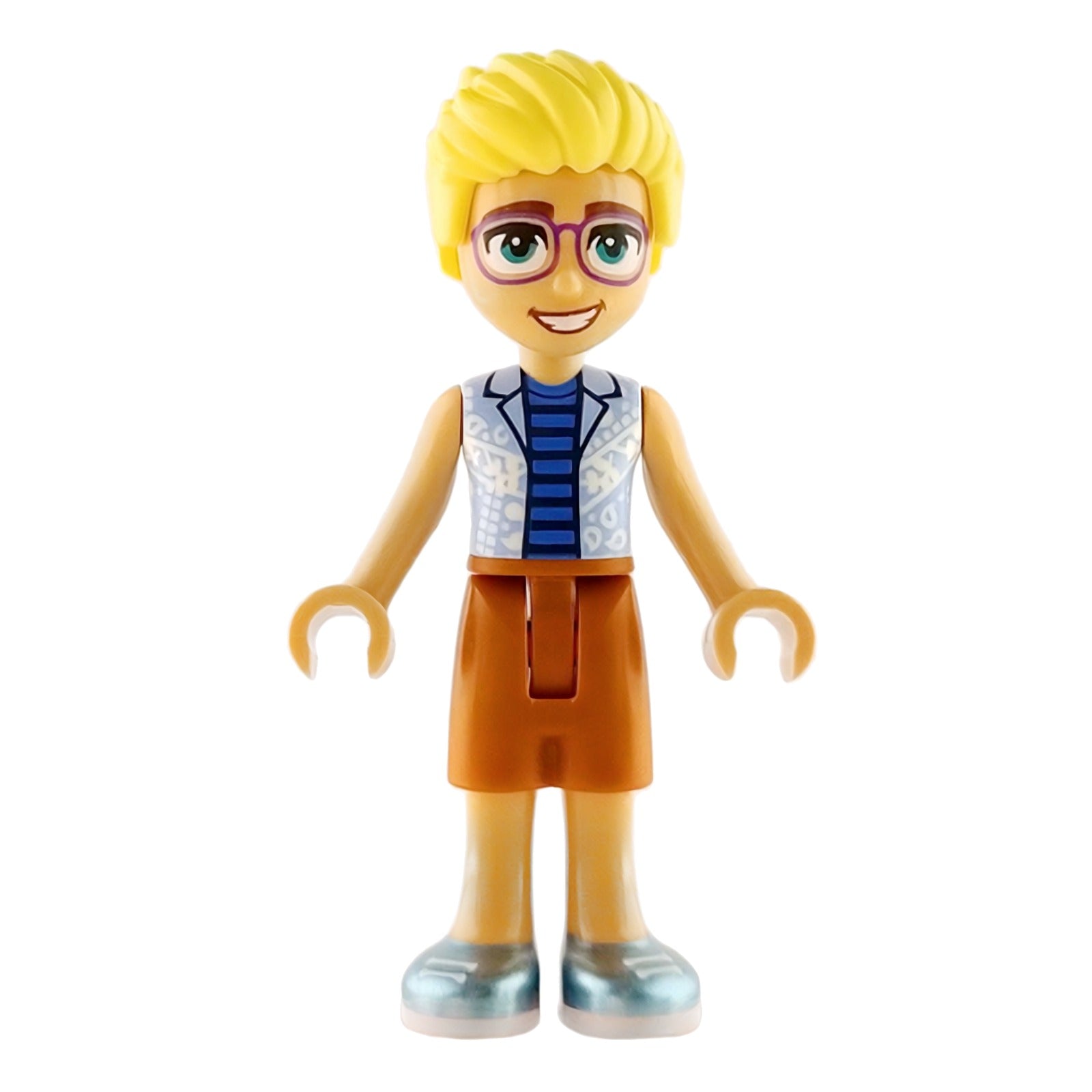 LEGO Minifigur Friends Olly - Bright Light Blue Open Shirt, Dark (frnd0877)