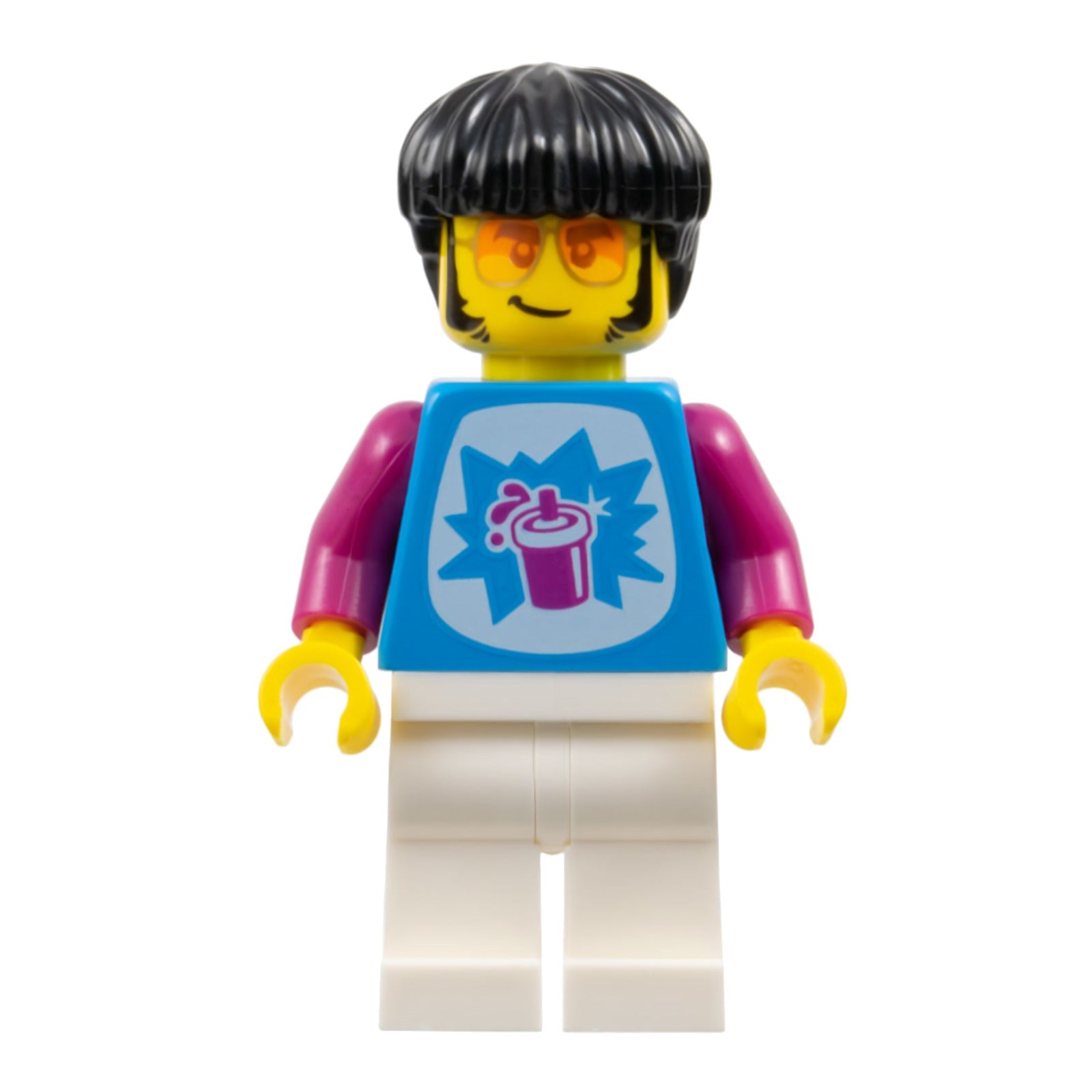 LEGO Minifigur Guitarist - Male, Dark Azure Shirt with Slushy Cup (fst044)