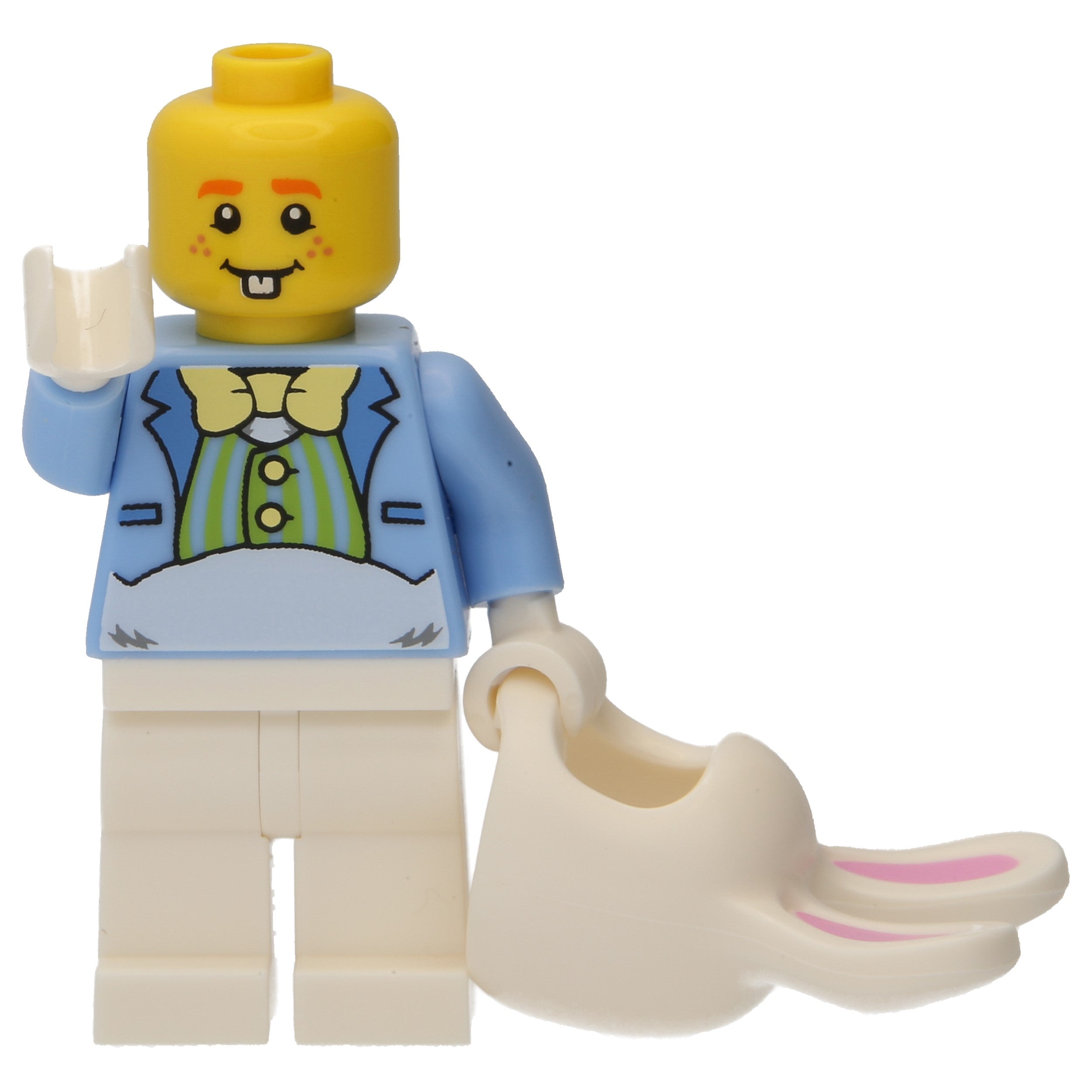 LEGO minifigure - man in Easter bunny costume with accessories