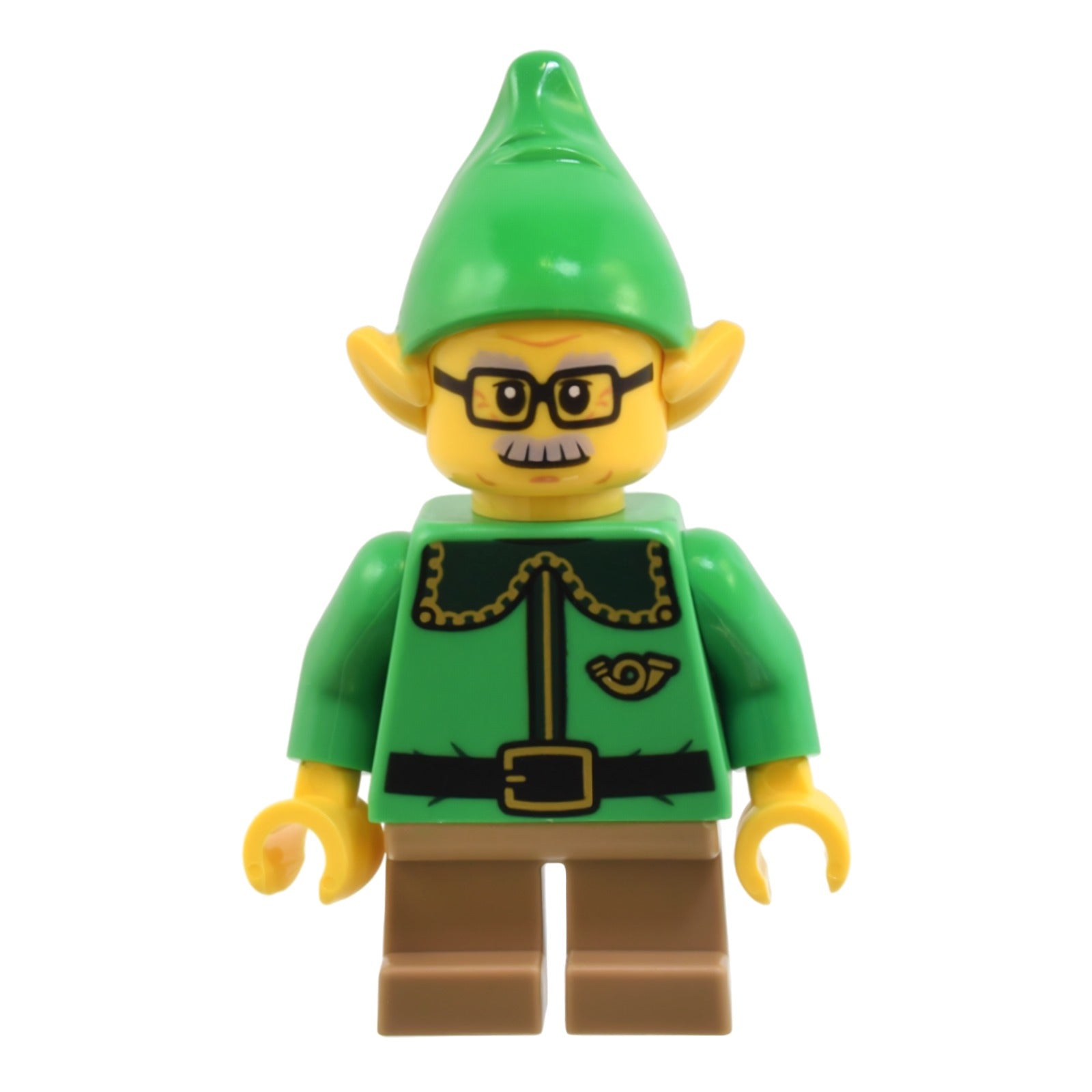 LEGO Minifigur Elf - Dark Green Collar and Gold Horn, Moustache and (hol367)