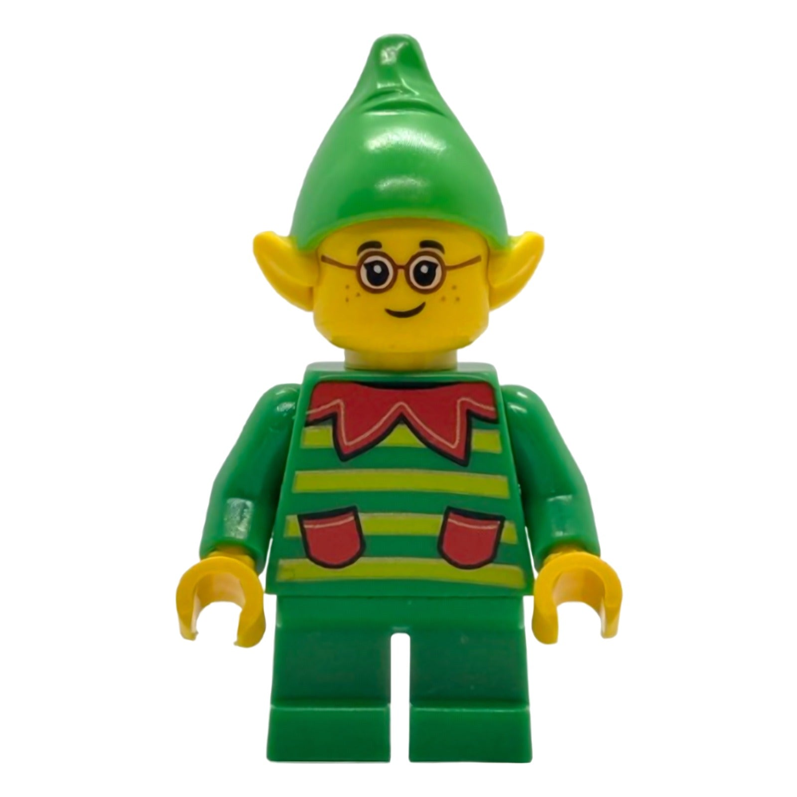 LEGO Minifigur Elf - Green Sweater with Lime Stripes (hol399) – neu