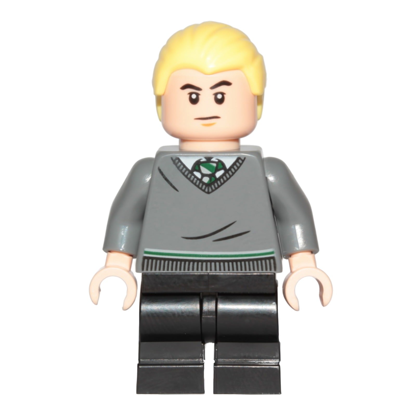 LEGO Minifigur Draco Malfoy - Slytherin Sweater, Black Medium Legs (hp262) – neu