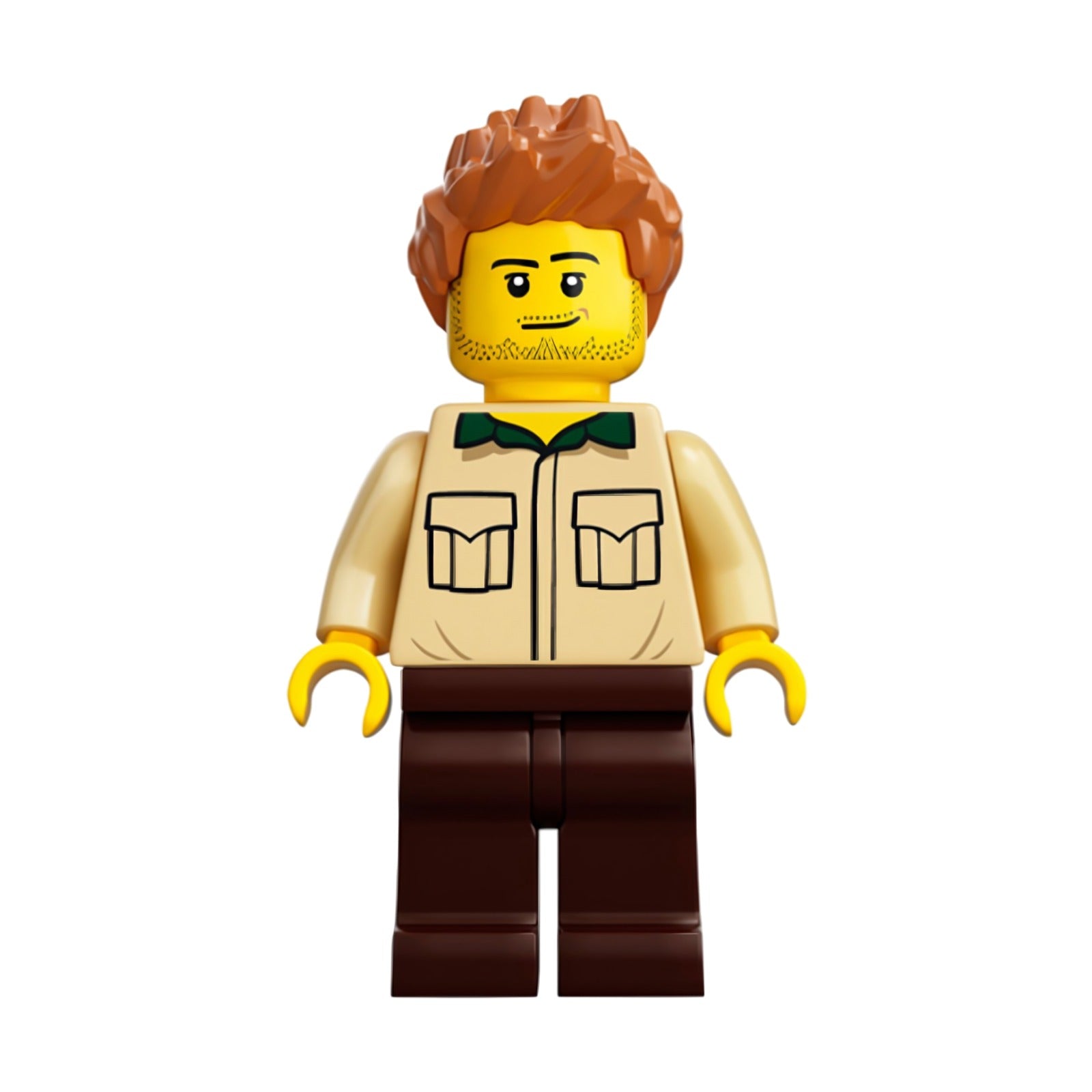 LEGO Minifigur Dad, Stubble, Shirt with Dark Green Collar, Medium (idea052)