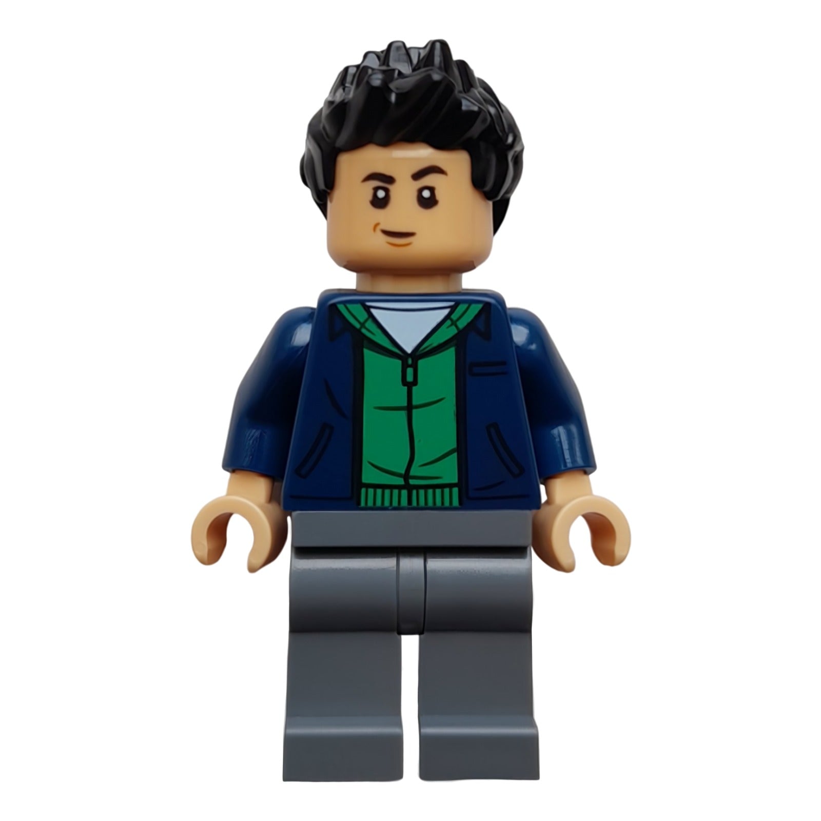 LEGO Minifigur Kenji - Dark Blue Jacket, Green Hoodie, Dark Bluish Gray (jw124)