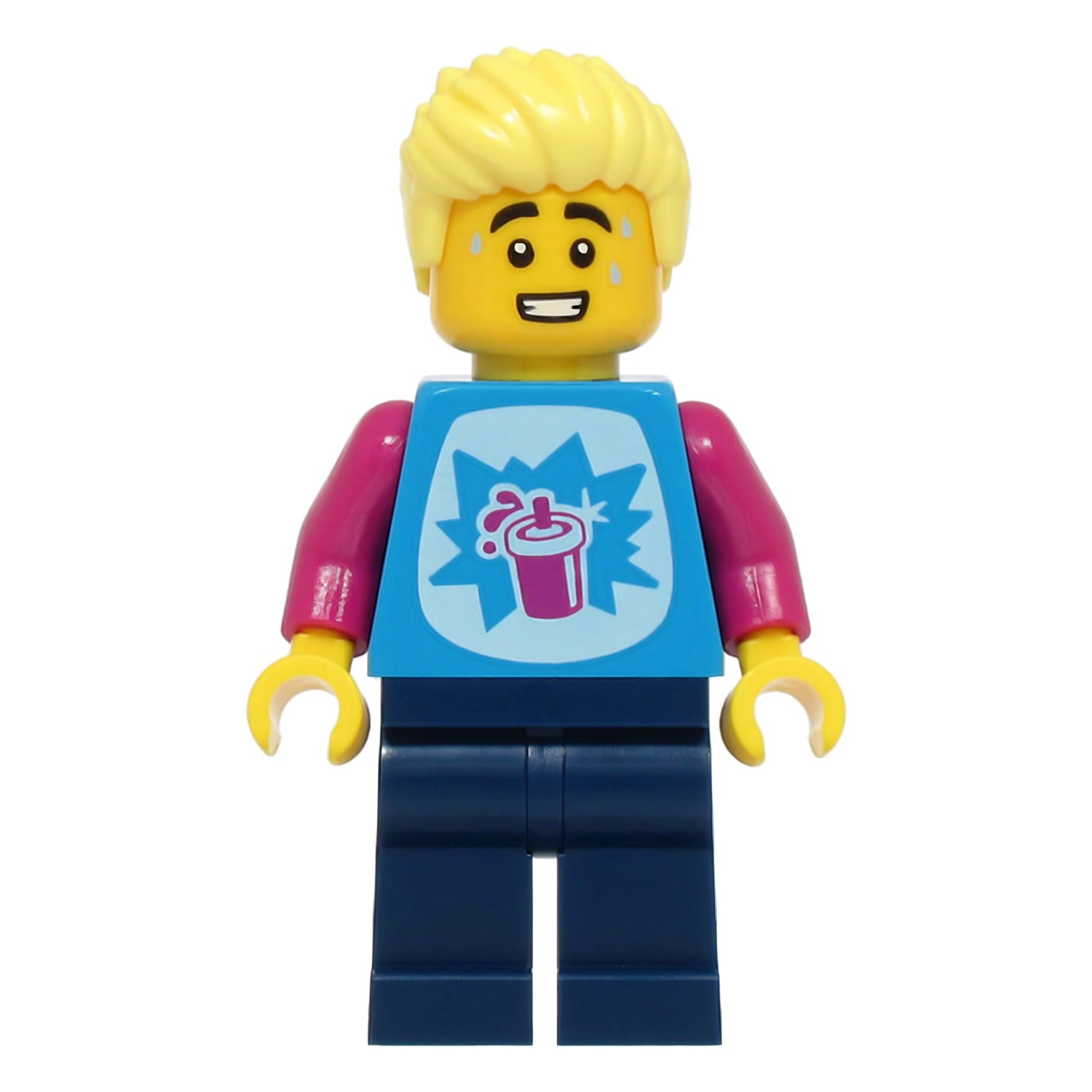LEGO Minifigur LEGOLAND Park Visitor - Male, Dark Azure Shirt with (LLP034)