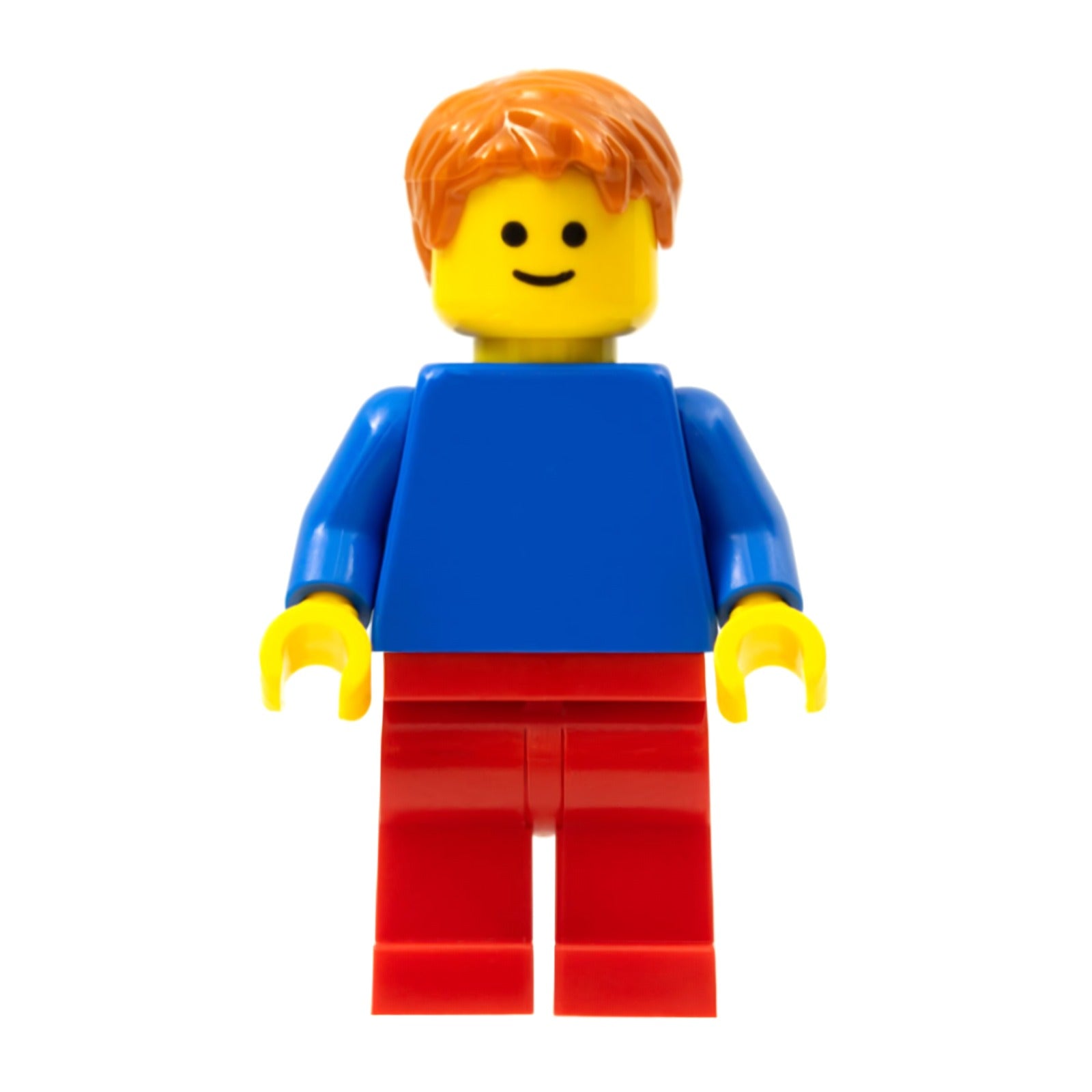 LEGO Minifigur Plain Blue Torso with Blue Arms, Red Legs, Dark Orange (pln186)