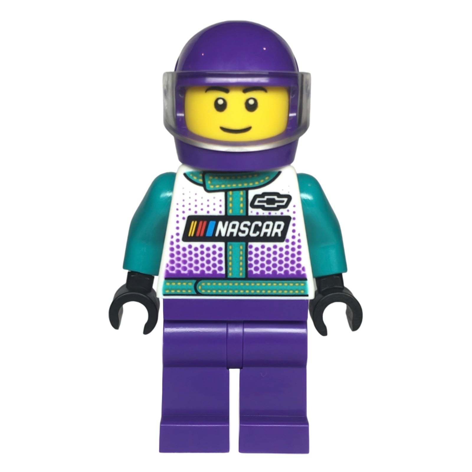 LEGO Minifigur NASCAR Next Gen Chevrolet Camaro ZL1 Driver (sc120) – neu