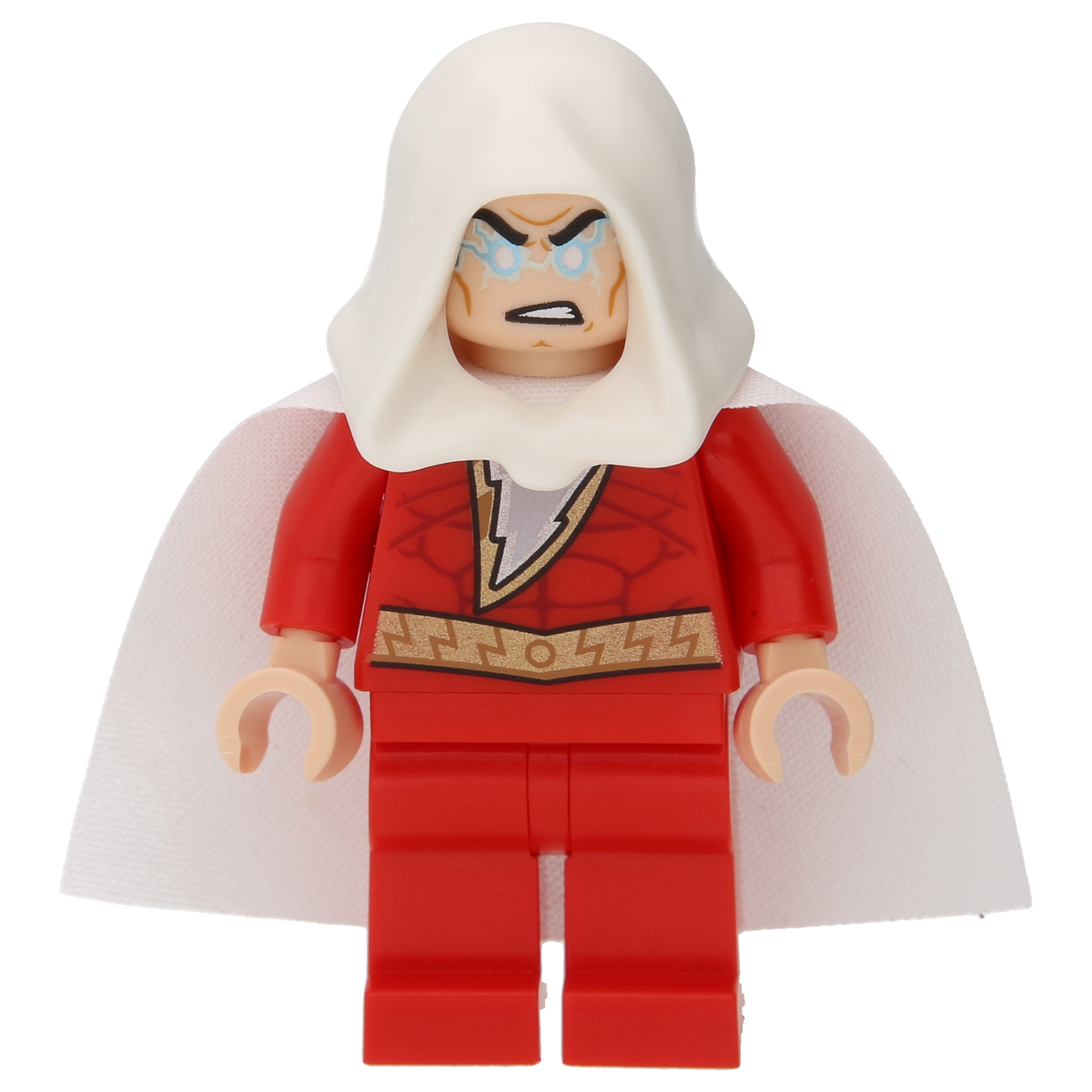 LEGO Minifigur DC Shazam mit weißer Kapuze, Cape und 2 Gesichtern (sh0592a)