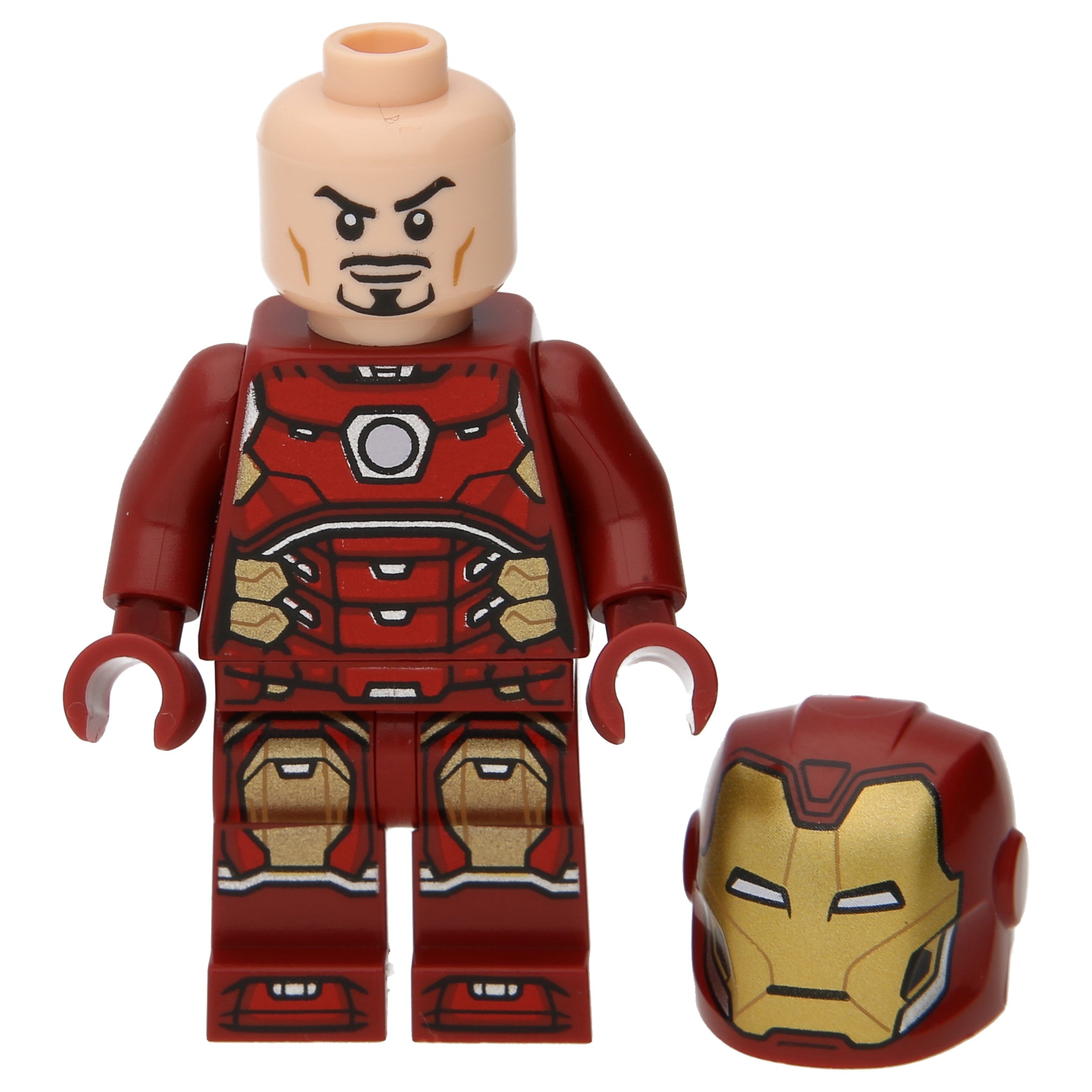 LEGO Minifigur Marvel Iron Man mit einem silbernen Hexagon auf der (sh0612)
